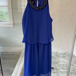 Royal blue chiffon dress